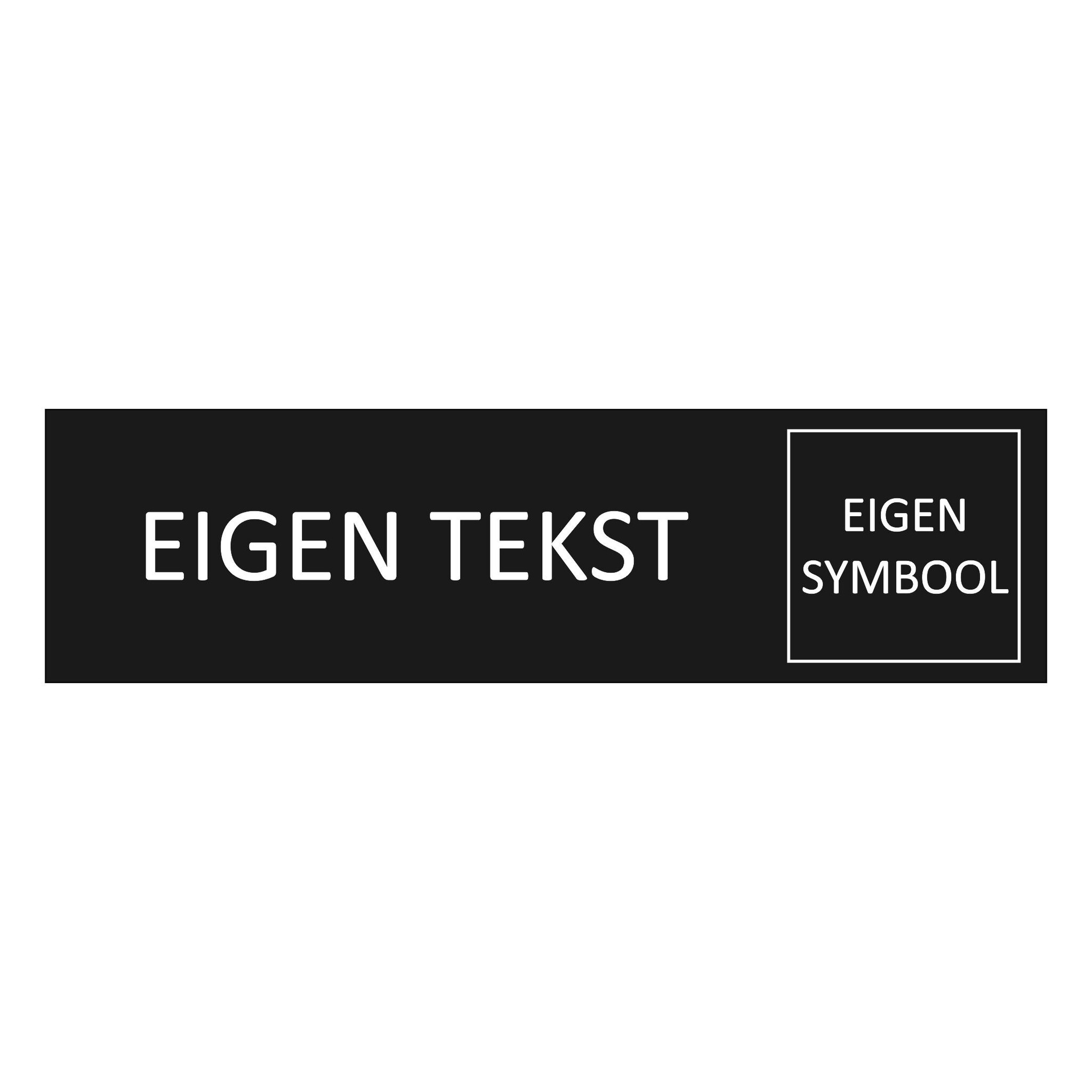 CombiCraft Zwart aluminium deurbordje eigen tekst en symbool 165 x 45 mm - per 1 stuk