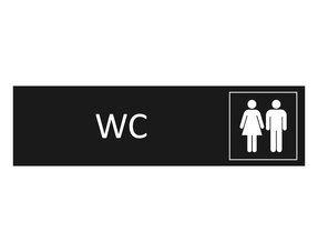 Zwarte aluminium wc bordjes