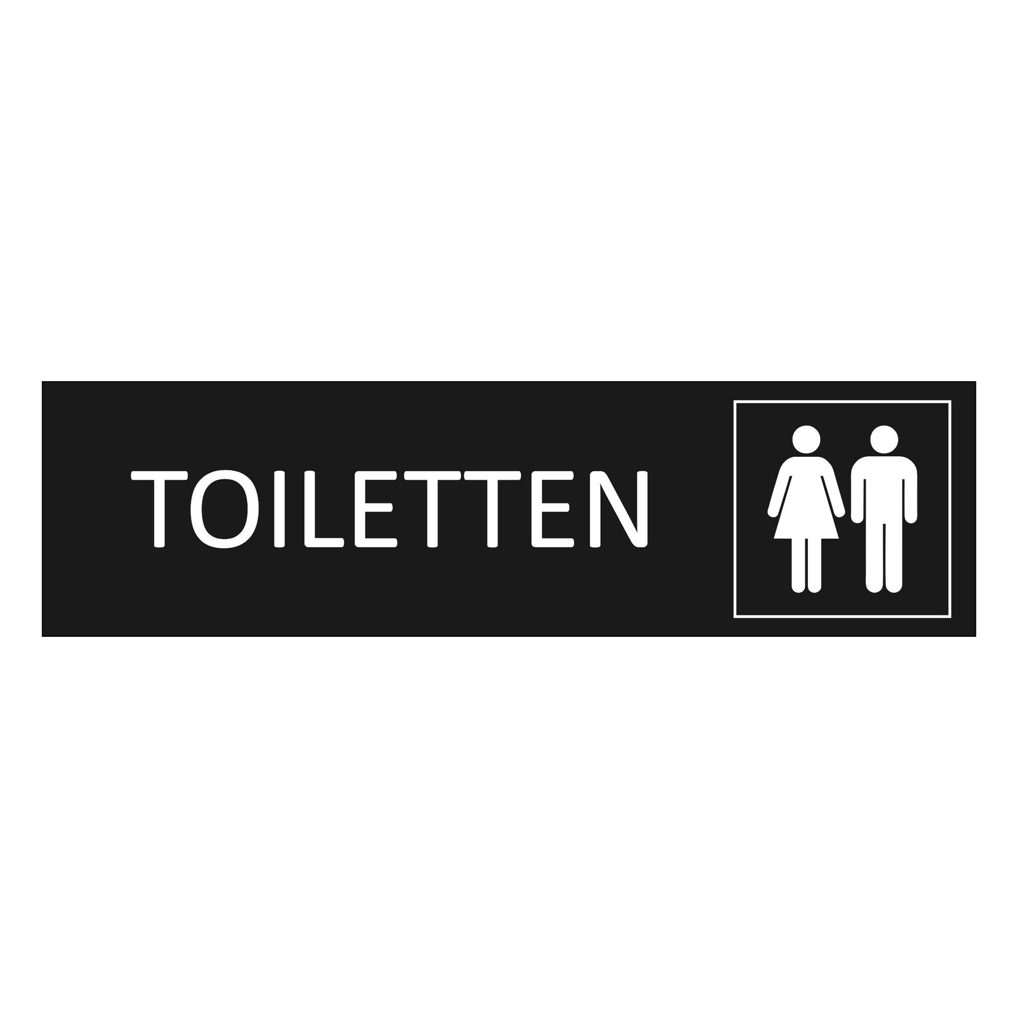 CombiCraft Zwart aluminium deurbordje Toiletten 165 x 45 mm - per 1 stuk