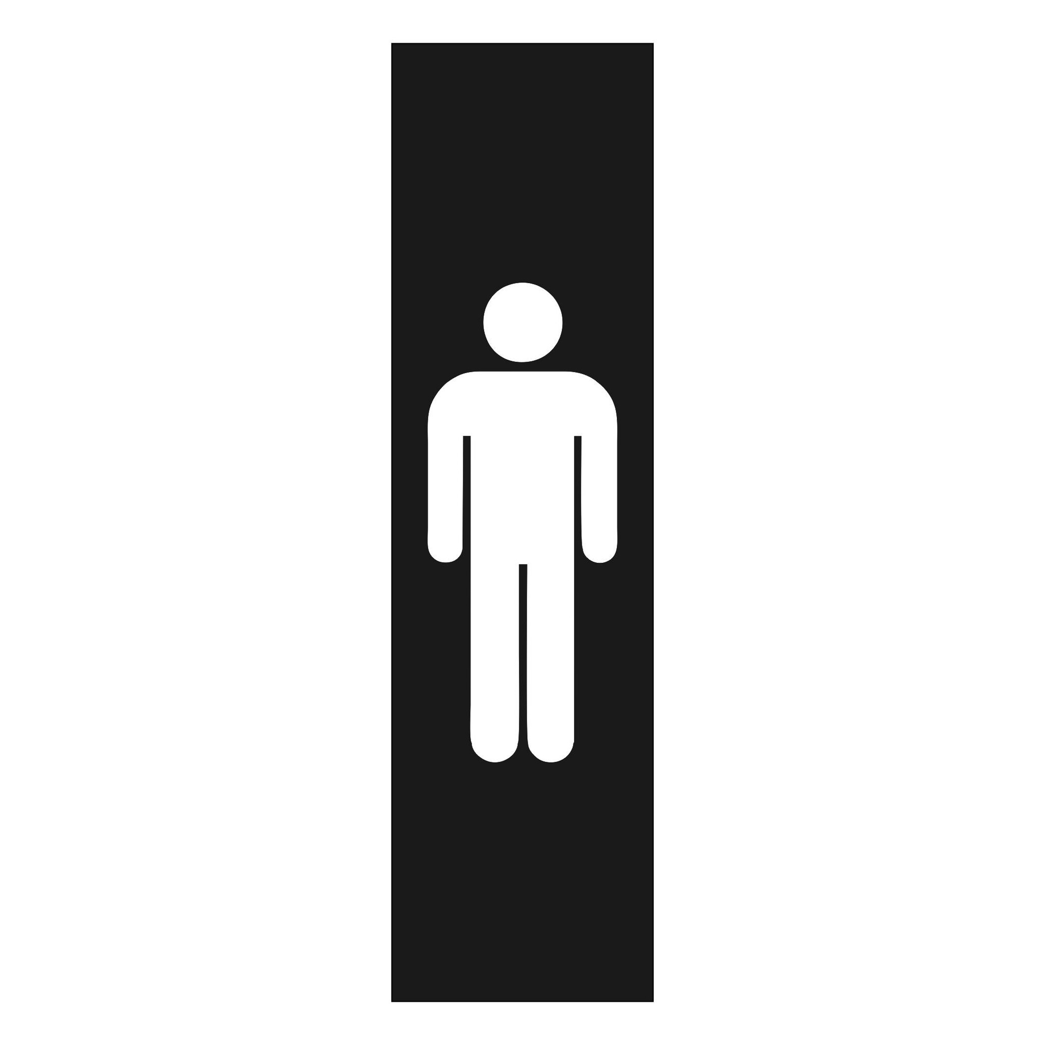 CombiCraft Zwart aluminium deurbordje Heren pictogram 165 x 45 mm - per 1 stuk