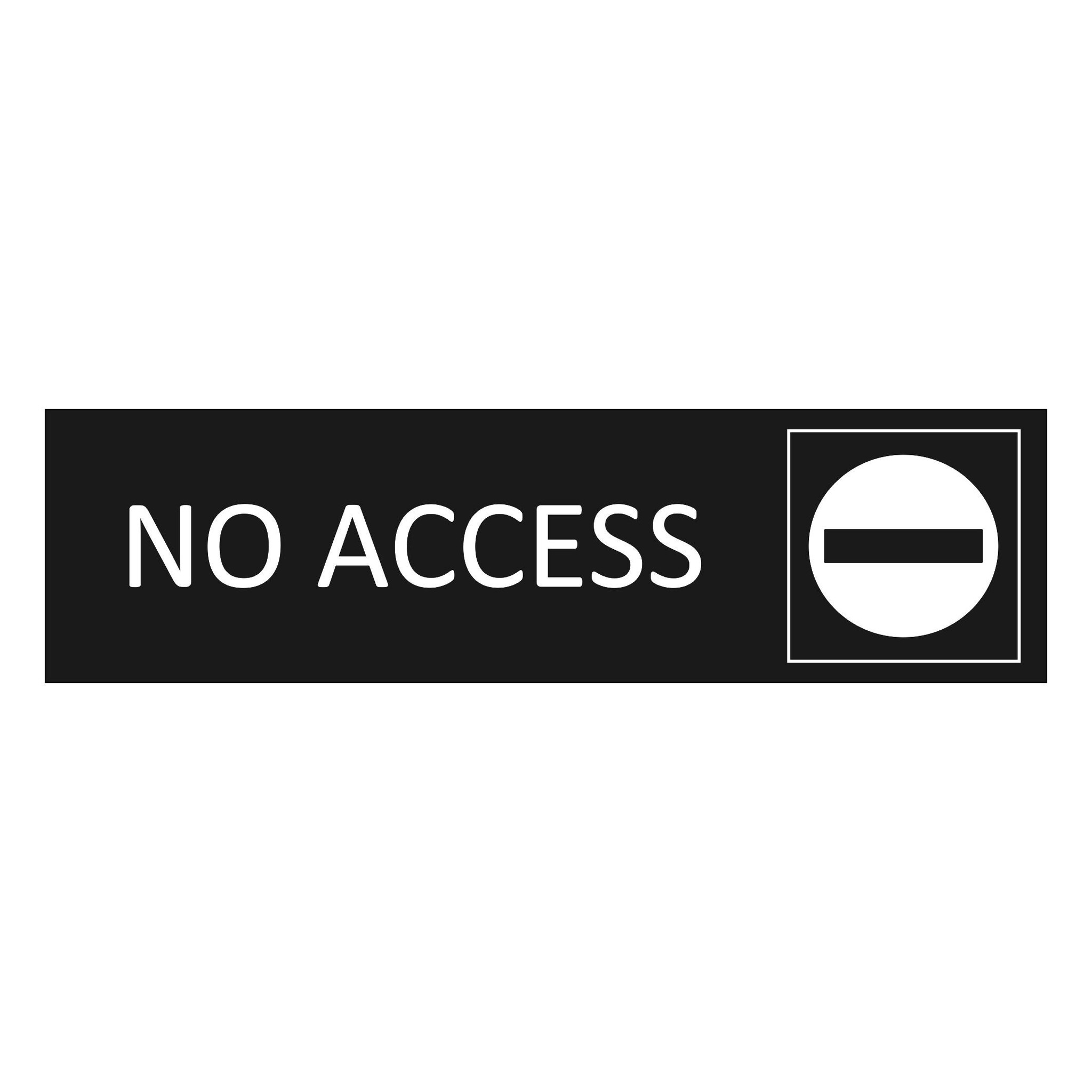 CombiCraft Zwart aluminium deurbordje No access 165 x 45 mm - per 1 stuk