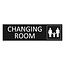 CombiCraft Zwart aluminium deurbordje Family changing room en icon 165 x 45 mm - per 1 stuk