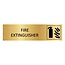 CombiCraft Goud aluminium deurbordje Fire extinguisher 165 x 45 mm - per 1 stuk