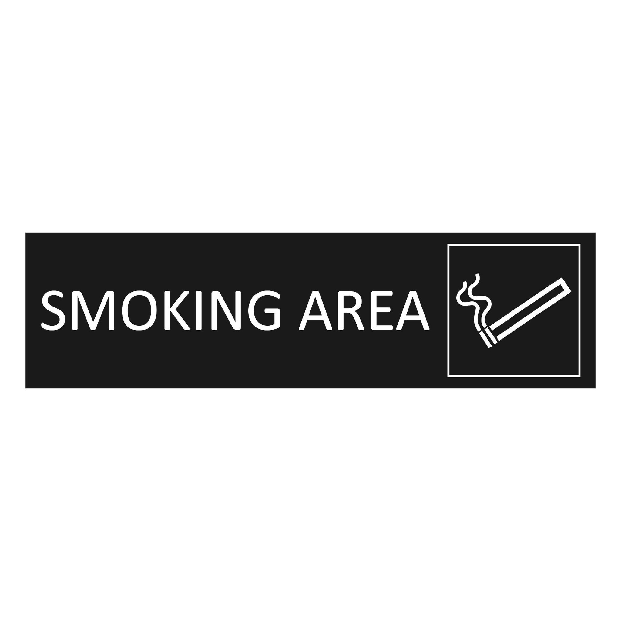 CombiCraft Zwart aluminium deurbordje Smoking area 165 x 45 mm - per 1 stuk
