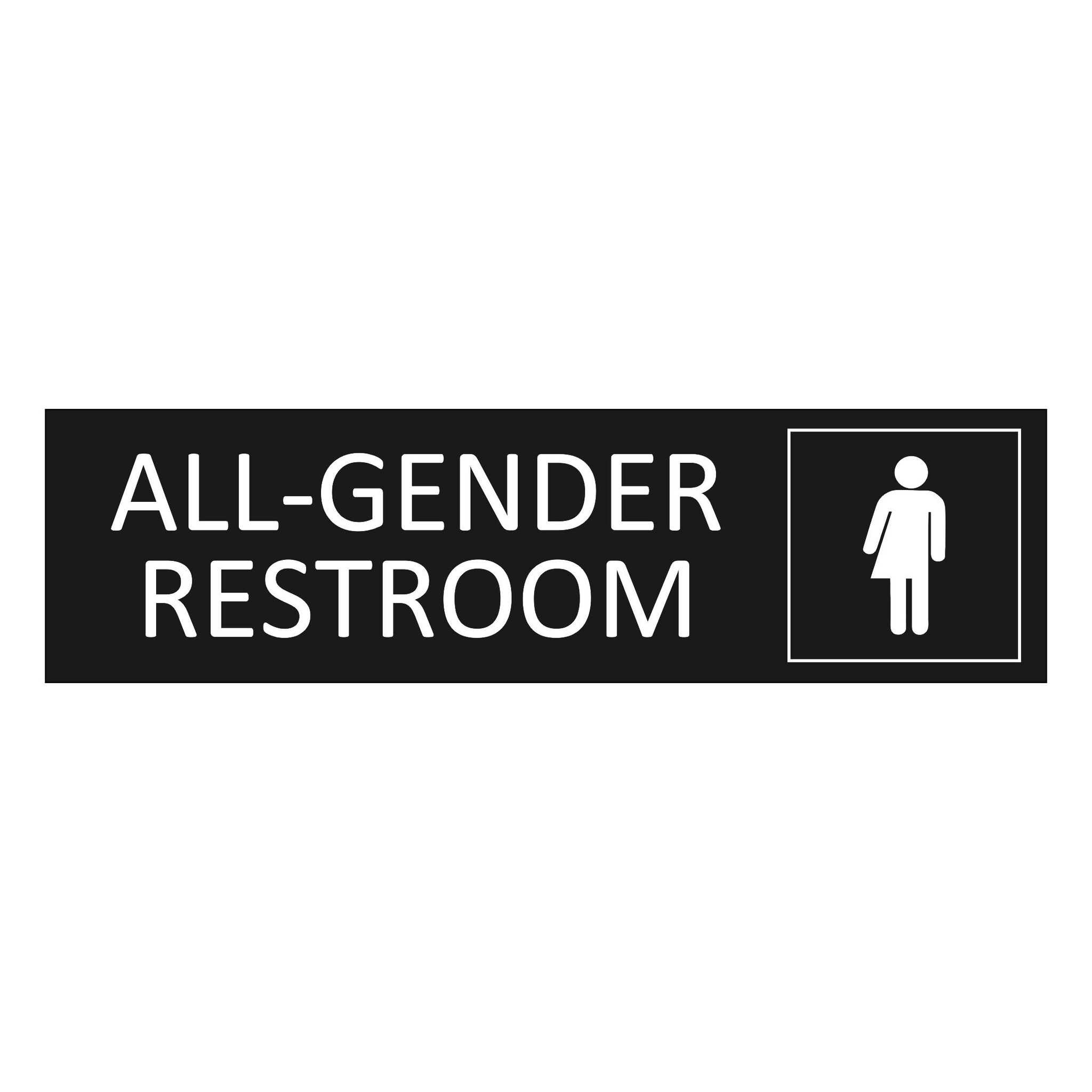 CombiCraft Zwart aluminium deurbordje All-gender restroom 165 x 45 mm - per 1 stuk