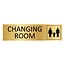 CombiCraft Goud aluminium deurbordje Family changing room 165 x 45 mm - per 1 stuk