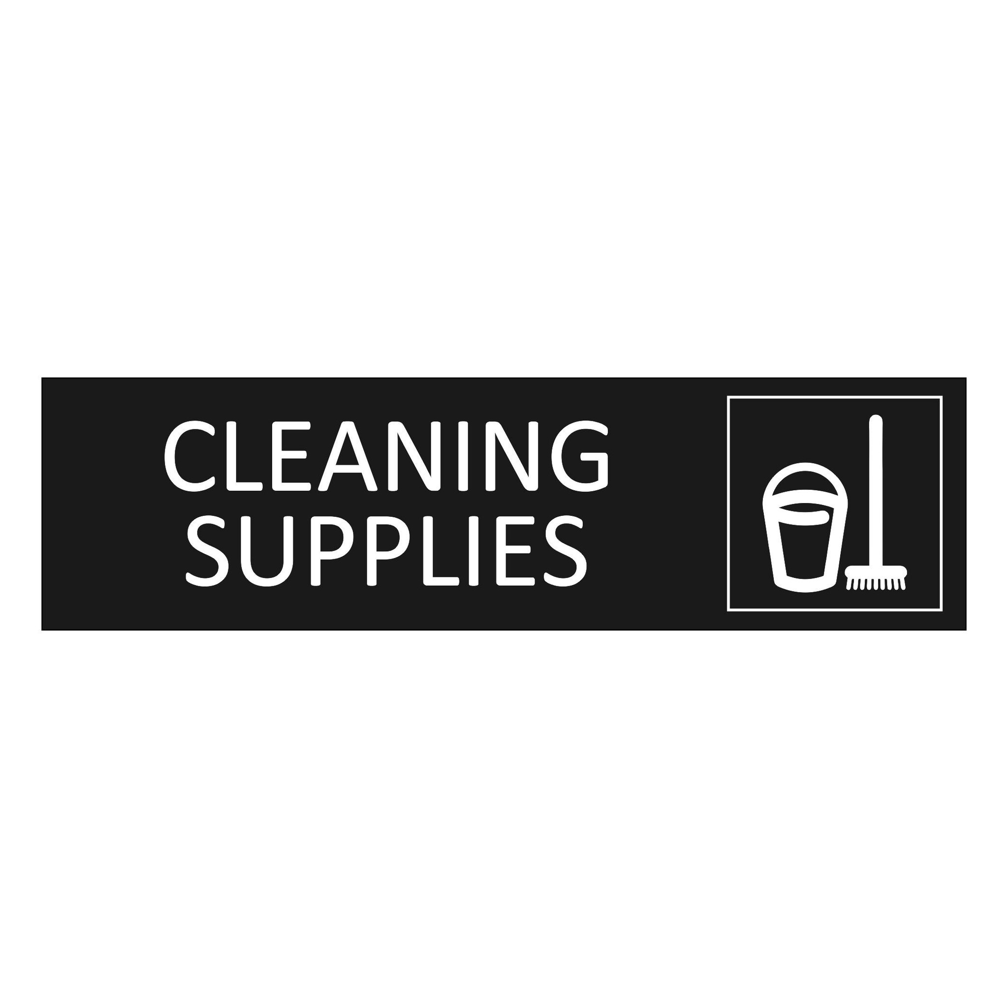 CombiCraft Zwart aluminium deurbordje Cleaning supplies 165 x 45 mm - per 1 stuk