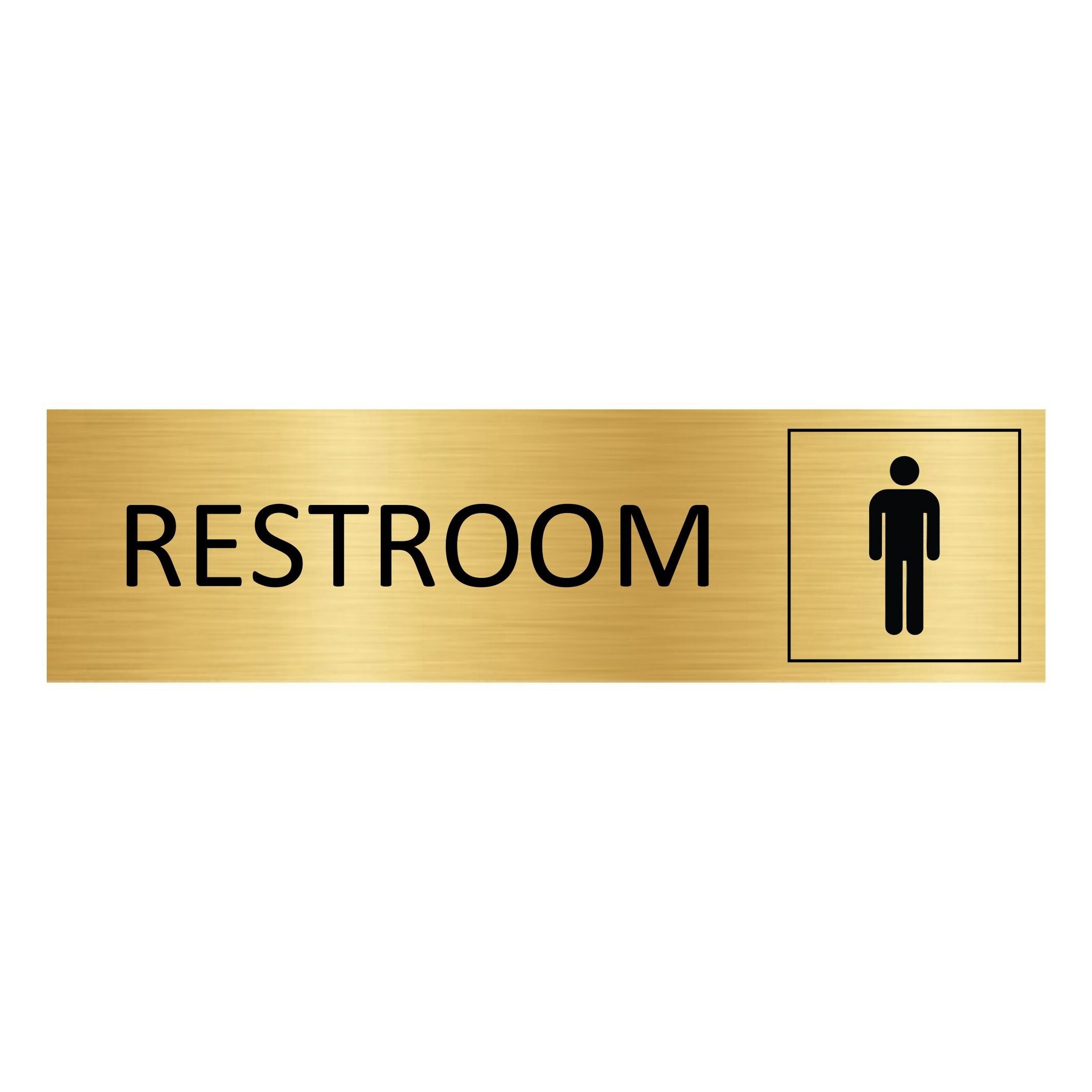 CombiCraft Goud aluminium deurbordje Restroom mannen 165 x 45 mm - per 1 stuk