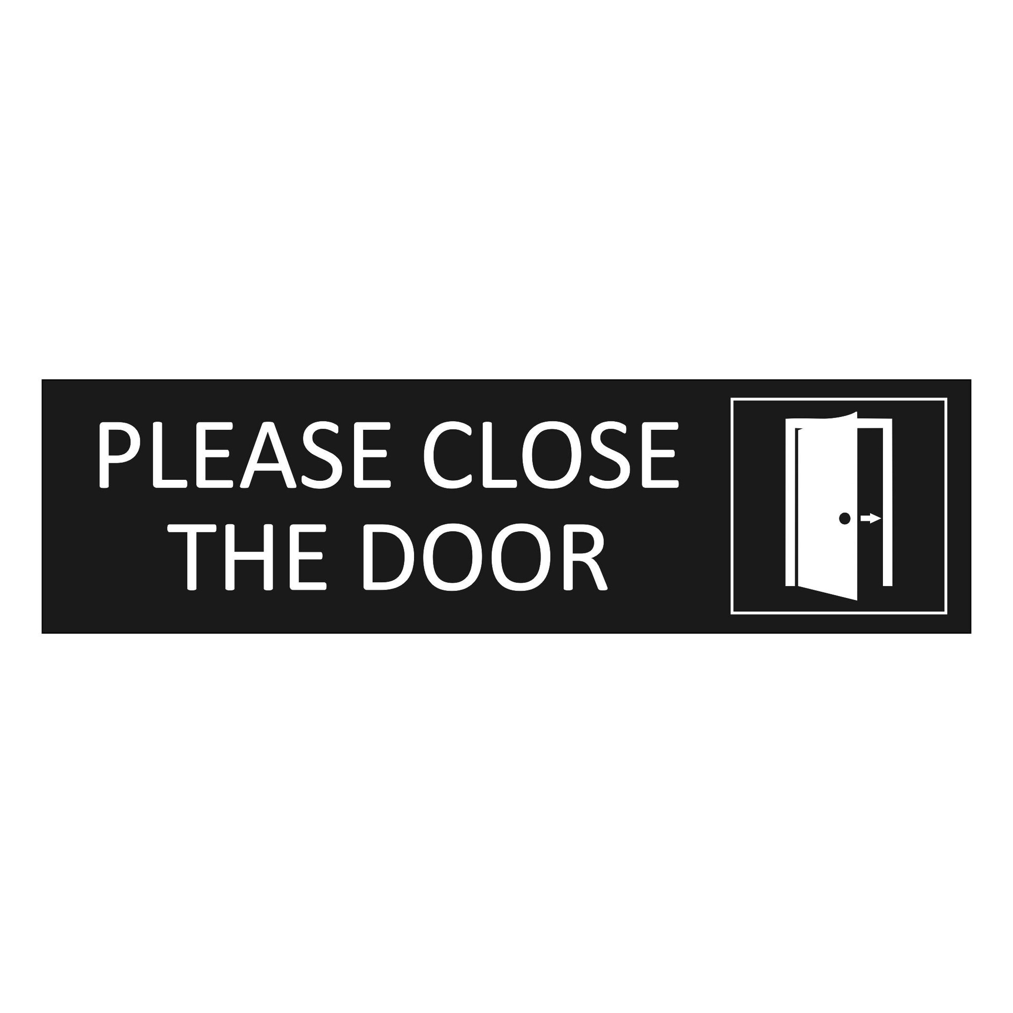 CombiCraft Zwart aluminium deurbordje Please close the door 165 x 45 mm - per 1 stuk