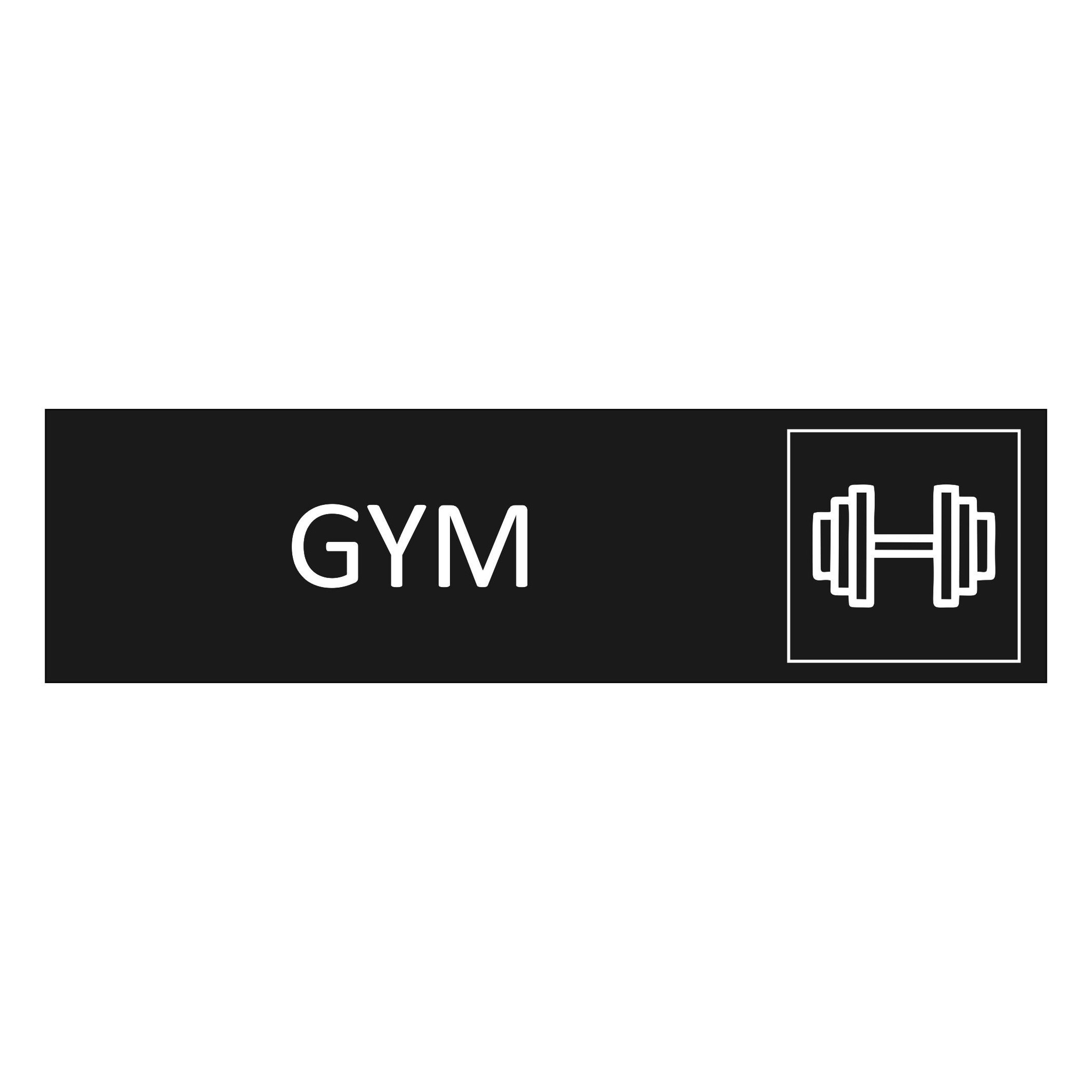 CombiCraft Zwart aluminium deurbordje Gym 165 x 45 mm - per 1 stuk