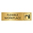 CombiCraft Goud aluminium deurbordje Flexible workspace 165 x 45 mm - per 1 stuk