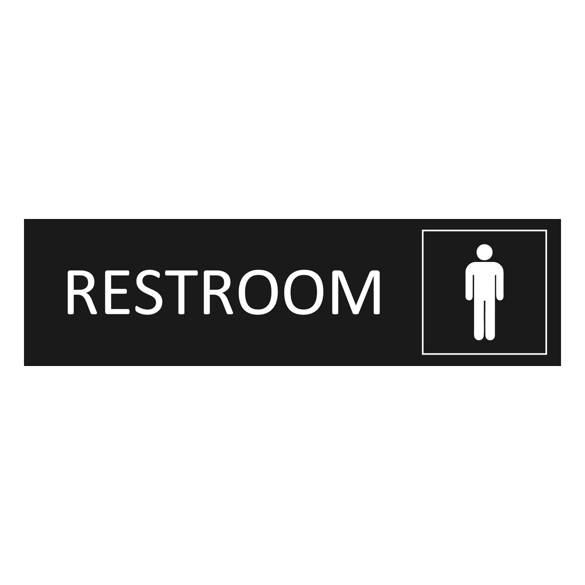 CombiCraft Zwart aluminium deurbordje Restroom mannen 165 x 45 mm - per 1 stuk