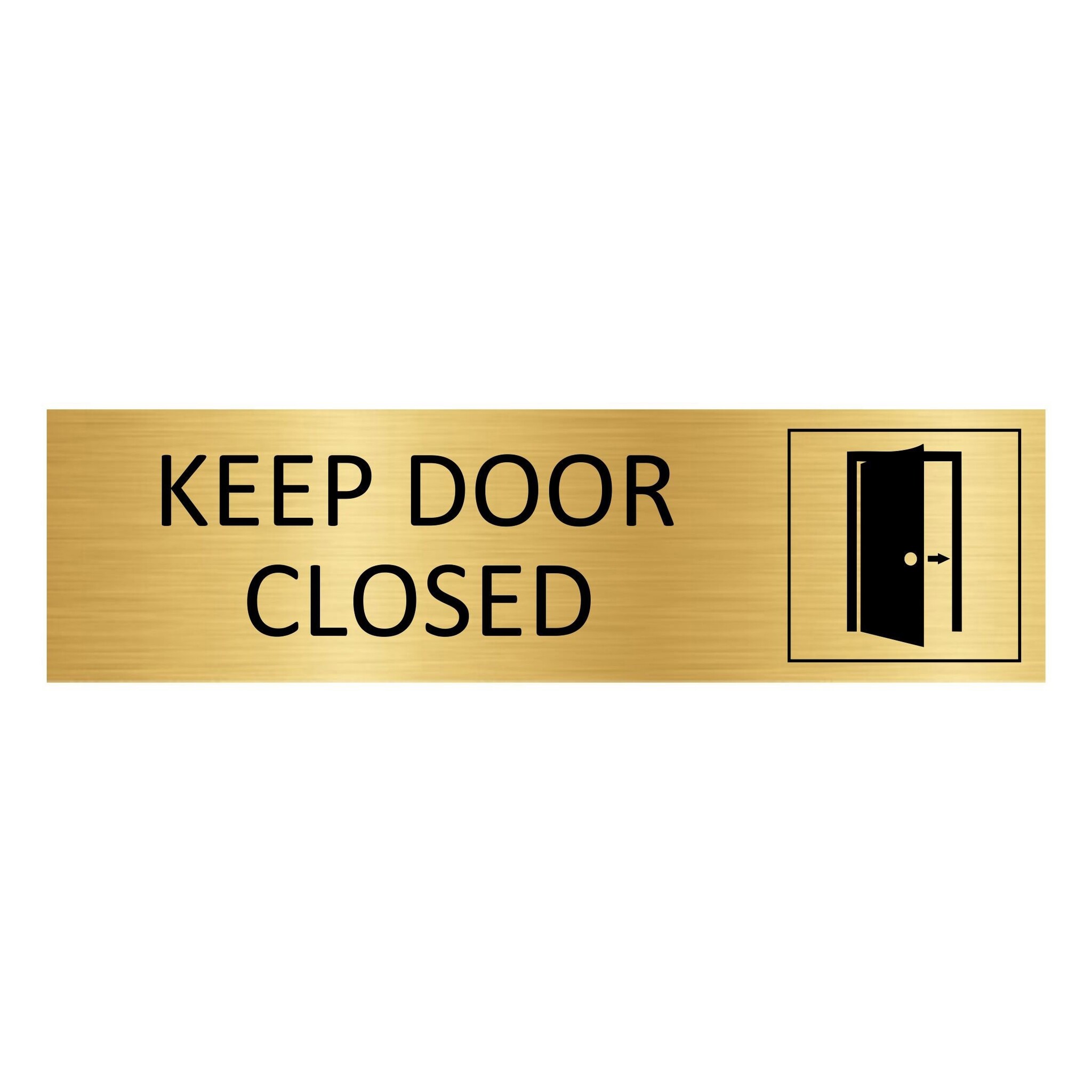 CombiCraft Goud aluminium deurbordje Keep door closed 165 x 45 mm - per 1 stuk