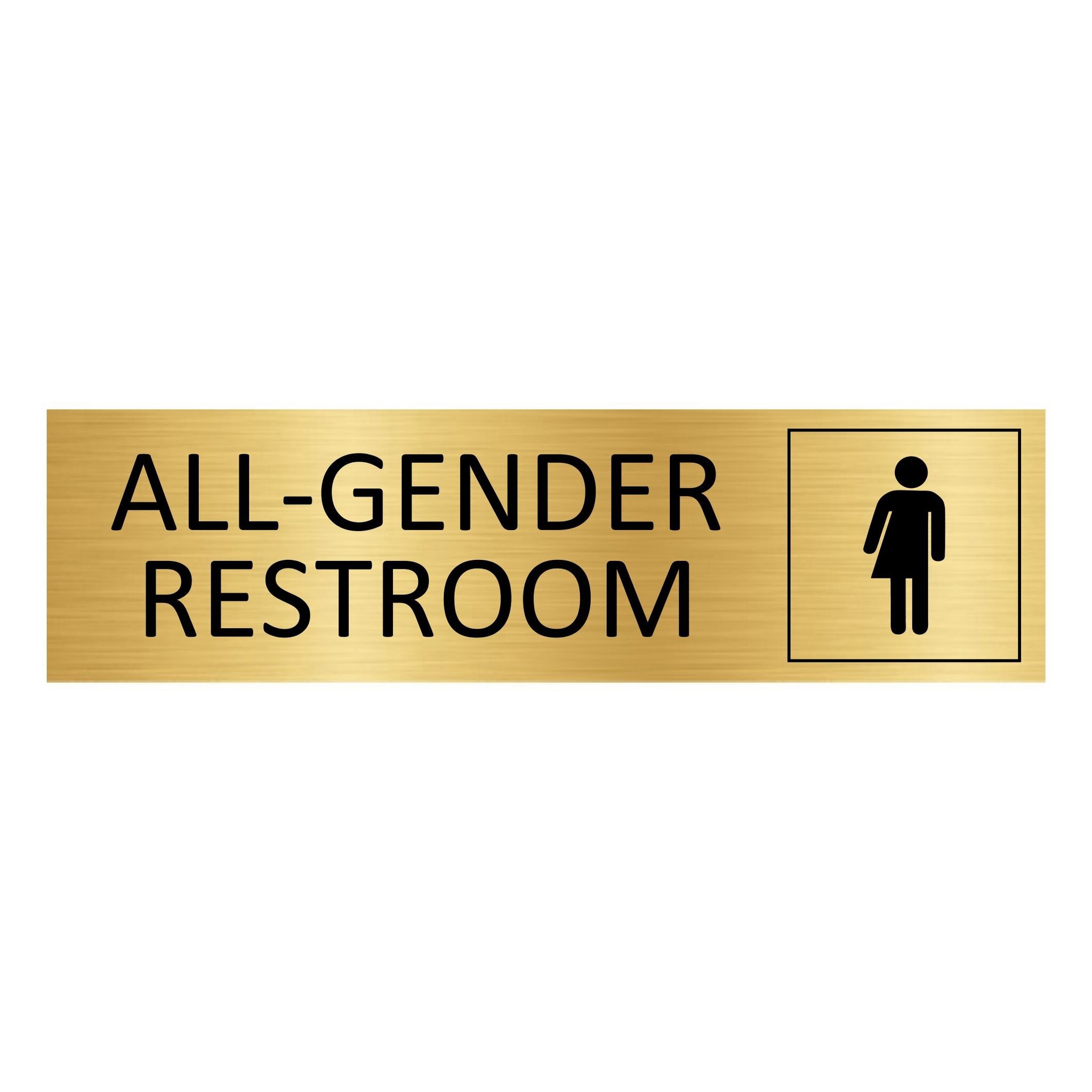 CombiCraft Goud aluminium deurbordje All-gender restroom 165 x 45 mm - per 1 stuk
