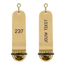 Classico hotel sleutelhanger met gravering goud - per stuk