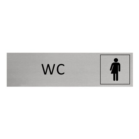 CombiCraft Aluminium deurbordje WC genderneutraal 165 x 45 mm - per 1 stuk