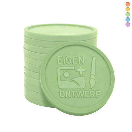 CombiCraft Gerecycled plastic reliëfmunten Ø29mm met jouw ontwerp - per 1000 stuks
