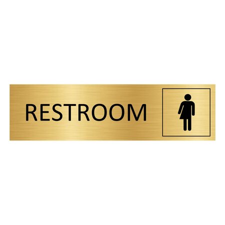 CombiCraft Goud aluminium deurbordje Genderneutraal restroom 165 x 45 mm - per 1 stuk