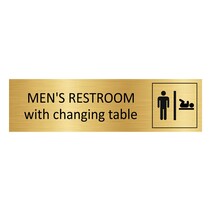 Goud aluminium deurbordje Men's restroom with changing table