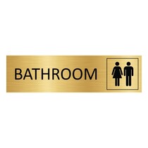 Goud aluminium deurbordje Bathroom