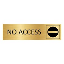 Goud aluminium deurbordje No access