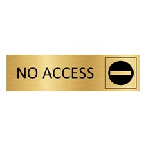Goud aluminium deurbordje No access