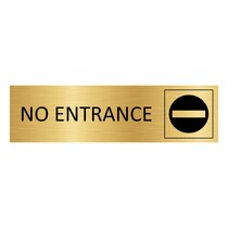 Goud aluminium deurbordje No entrance