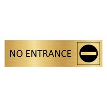 Goud aluminium deurbordje No entrance