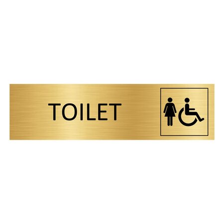 CombiCraft Goud aluminium deurbordje dames toilet 165 x 45 mm - per 1 stuk