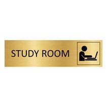 Goud aluminium deurbordje Study room