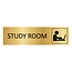 CombiCraft Goud aluminium deurbordje Study room 165 x 45 mm - per 1 stuk