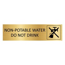 Goud aluminium deurbordje Non-potable water