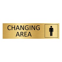Goud aluminium deurbordje Men's changing area