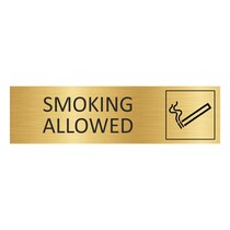Goud aluminium deurbordje Smoking allowed