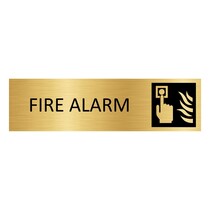 Goud aluminium deurbordje fire alarm