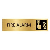 Goud aluminium deurbordje fire alarm
