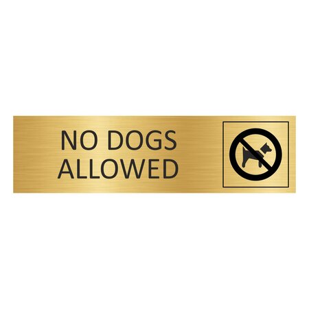 CombiCraft Goud aluminium deurbordje No dogs allowed 165 x 45 mm - per 1 stuk