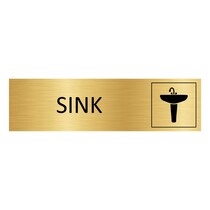 Goud aluminium deurbordje Sink