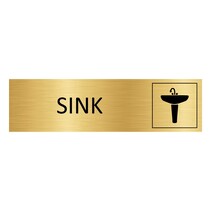 Goud aluminium deurbordje Sink