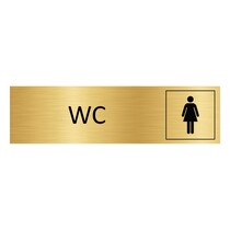 Goud aluminium deurbordje dames WC