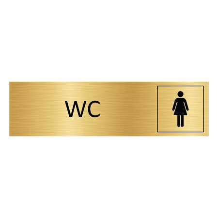 CombiCraft Goud aluminium deurbordje WC dames 165 x 45 mm - per 1 stuk