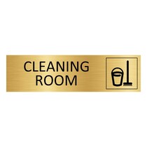 Goud aluminium deurbordje Cleaning room