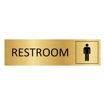 Goud aluminium deurbordje Restroom mannen