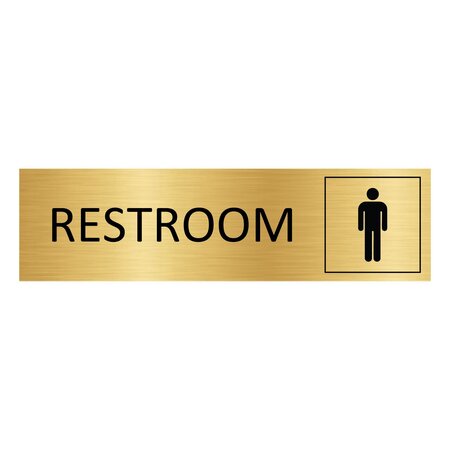 CombiCraft Goud aluminium deurbordje Restroom mannen 165 x 45 mm - per 1 stuk