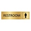 CombiCraft Goud aluminium deurbordje Restroom mannen 165 x 45 mm - per 1 stuk