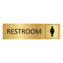 Goud aluminium deurbordje Restroom vrouwen