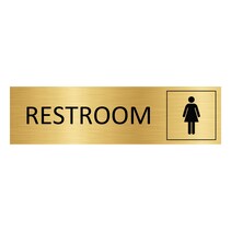 Goud aluminium deurbordje Restroom vrouwen
