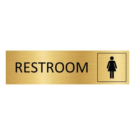 CombiCraft Goud aluminium deurbordje Restroom vrouwen 165 x 45 mm - per 1 stuk