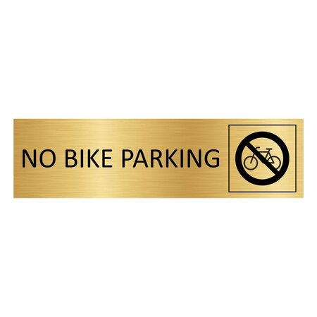 CombiCraft Goud aluminium deurbordje No bike parking 165 x 45 mm - per 1 stuk