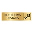 CombiCraft Goud aluminium deurbordje Restrooms upstairs 165 x 45 mm - per 1 stuk
